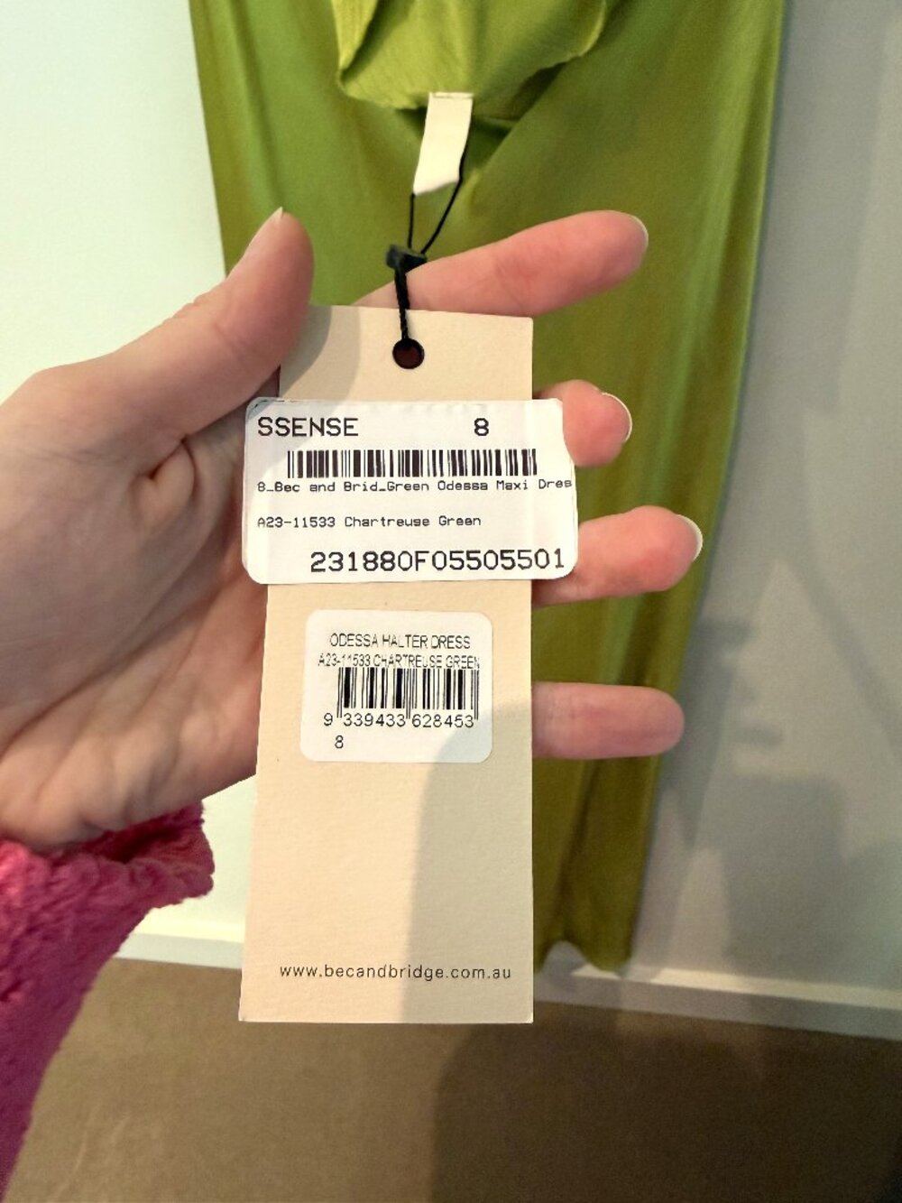 Bec & Bridge Odessa Halter Maxi Dress in Chartreuse Green (NWT) - Picture 7 of 8